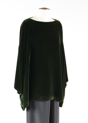 silk 3/4 sleeve bateau neck tunic - long
