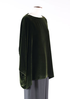 silk 3/4 sleeve bateau neck tunic - long