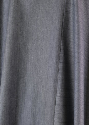 linen wide a-long shirt withcollarlar - very long with slits (pannelled)
