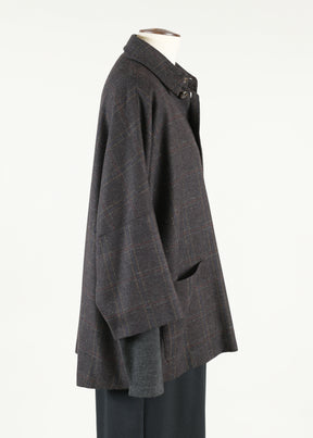 sloped shldr jckt w/collar - long 3/4 slvs lined