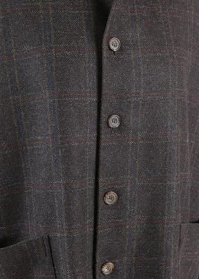 sloped shldr jckt w/collar - long 3/4 slvs lined