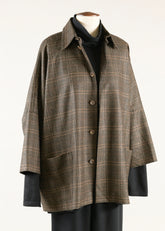sloped shldr jckt w/collar - long 3/4 slvs (lined)