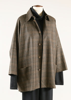 sloped shldr jckt w/collar - long 3/4 slvs (lined)
