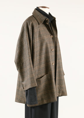 sloped shldr jckt w/collar - long 3/4 slvs (lined)