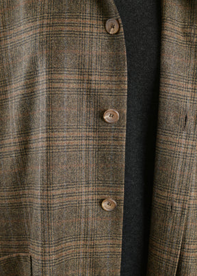 sloped shldr jckt w/collar - long 3/4 slvs (lined)