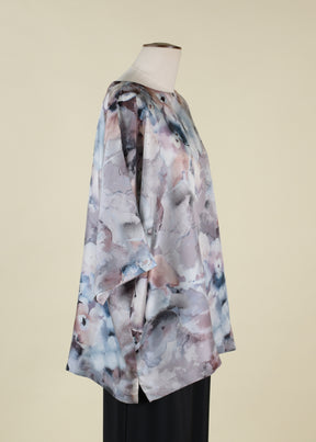 silk scoop neck t shirt - long