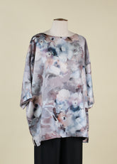 silk scoop neck t shirt - long