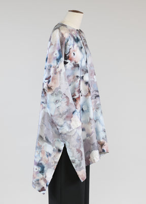 wide longer back bound neck shirt v.long w/slits