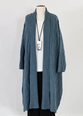 cashmere wide shawl collar cardigan - 3/4 length