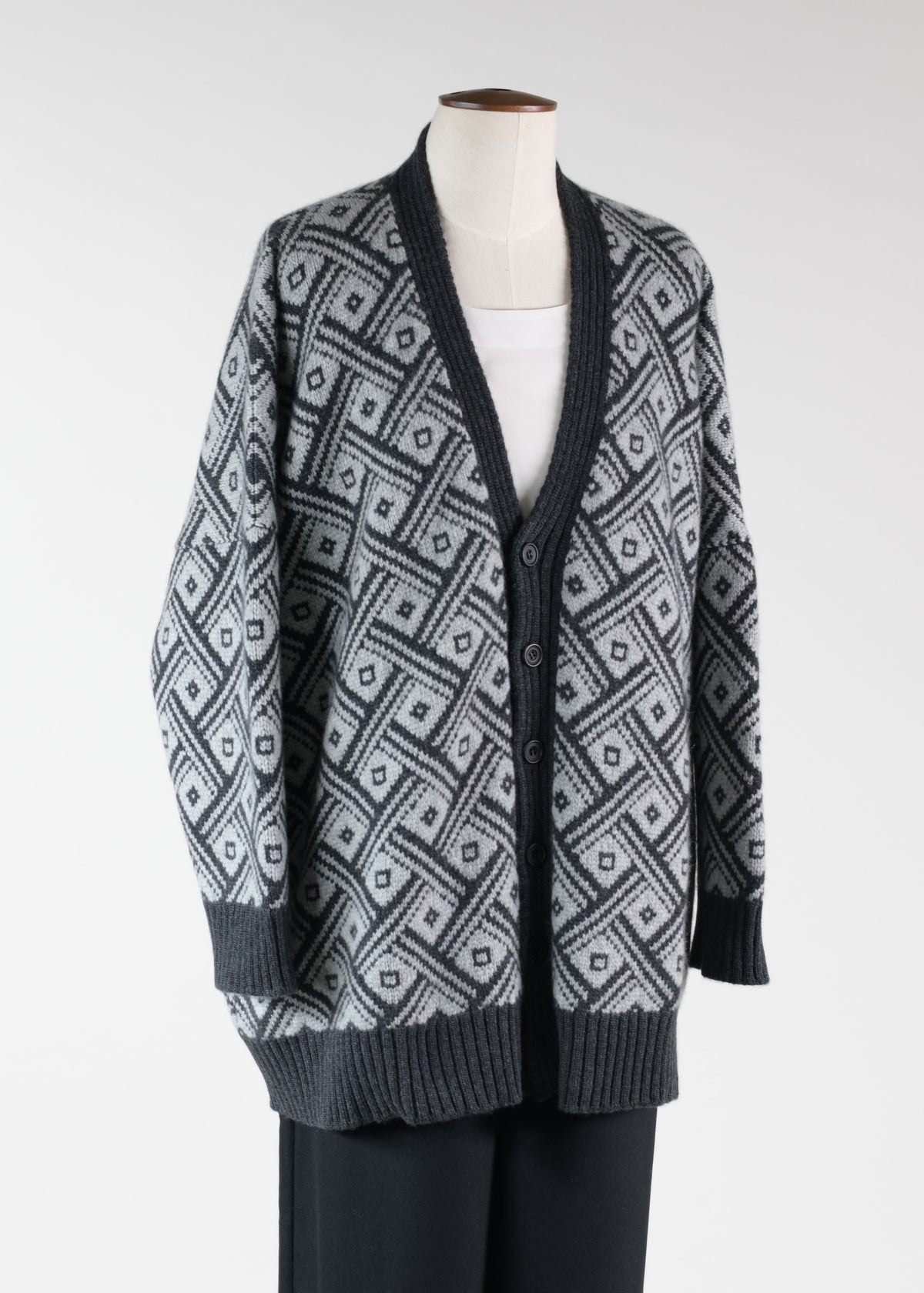 3/4 width v neck cardigan - long