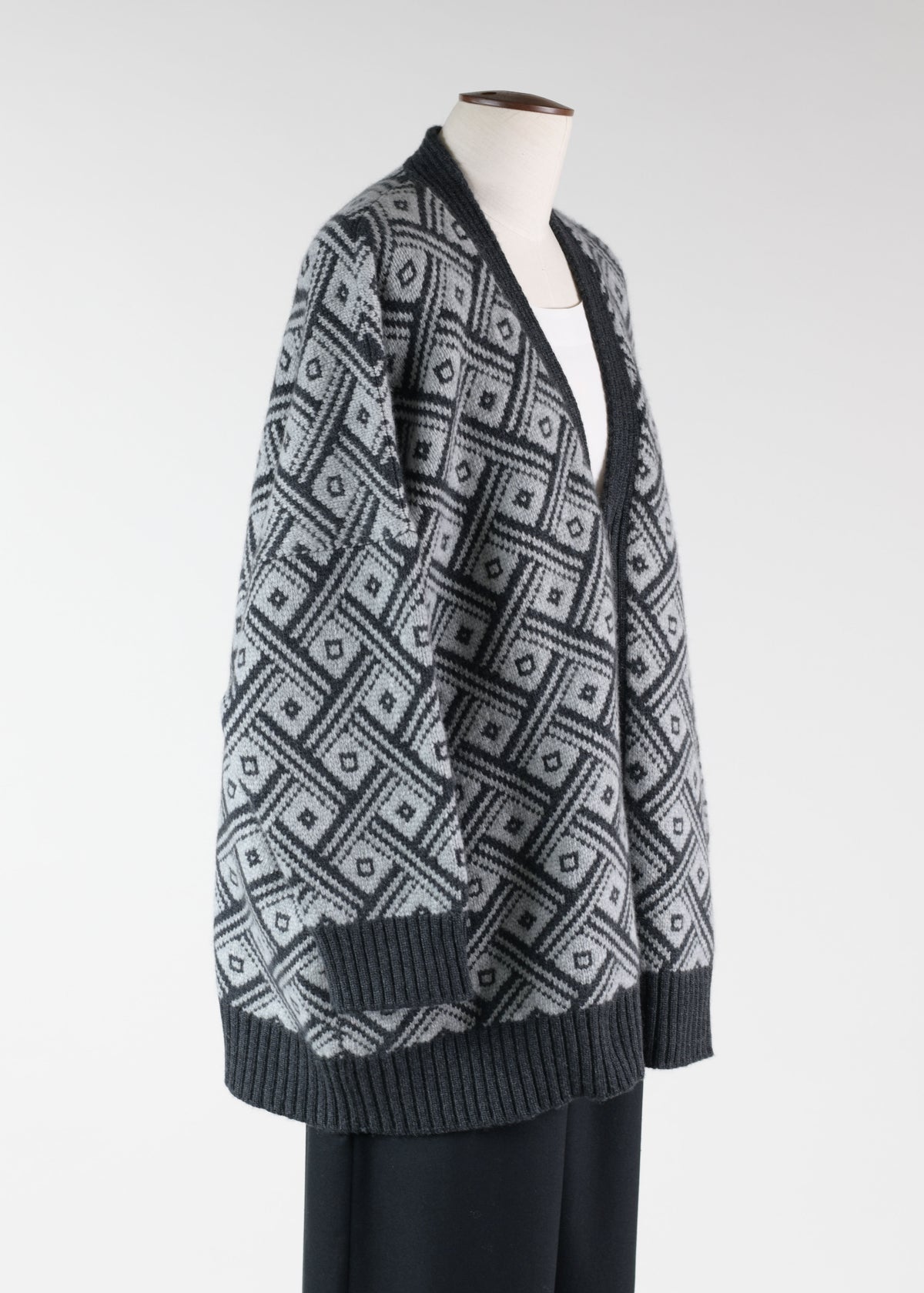 3/4 width v neck cardigan - long