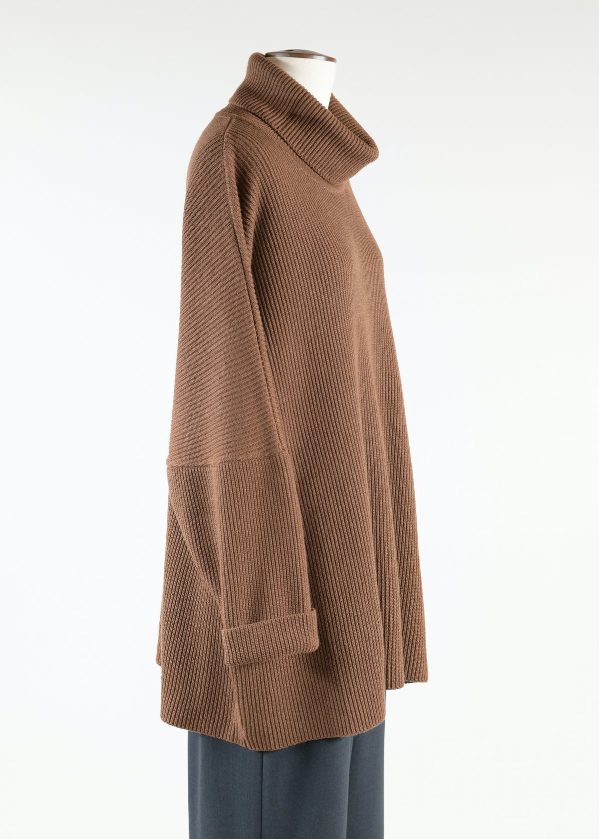 sloped shoulder roll neck - long