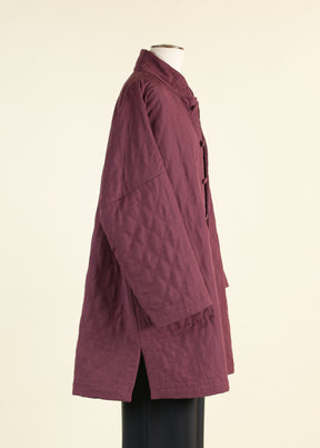 silk imperial coat with chinese collar - long plus