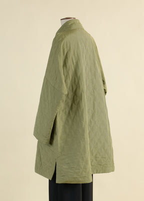 silk imperial coat with chinese collar - long plus