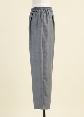 wool silk mix longer japanese trouser with ankle slits