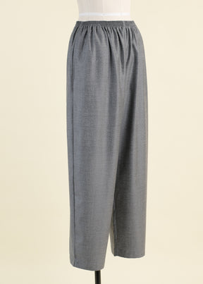 wool silk mix longer japanese trouser with ankle slits