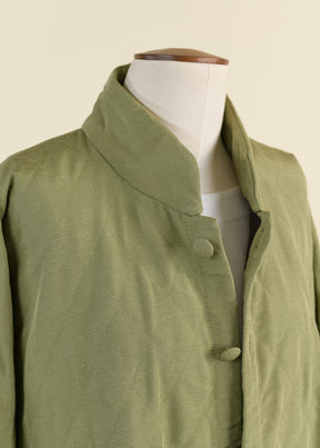 silk imperial coat with chinese collar - long plus