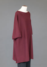 merino wool sideways knitted square short sleeve top - long plus