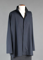 cotton slim a-line double stand collar shirt with step ins - long