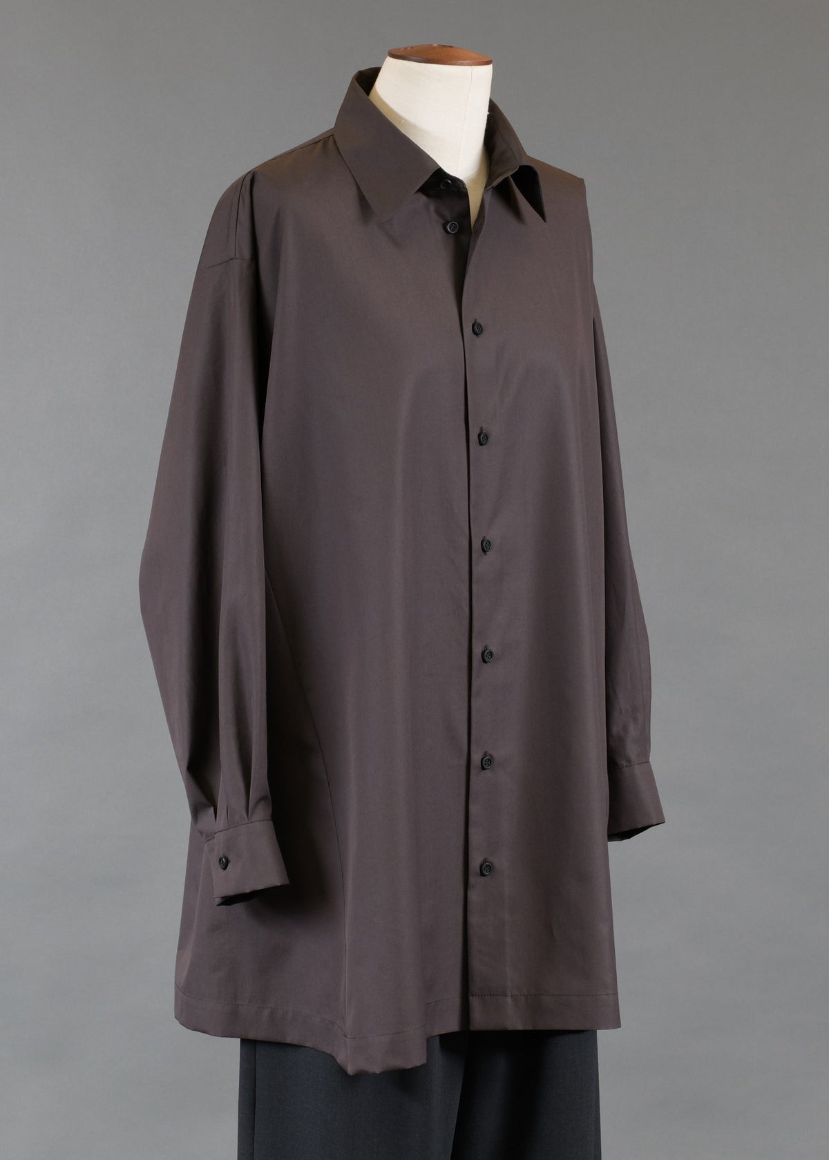 side panelled shirt with collar - long plus