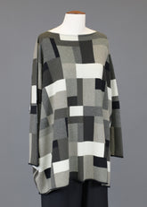 square slim sleeve sweater - long