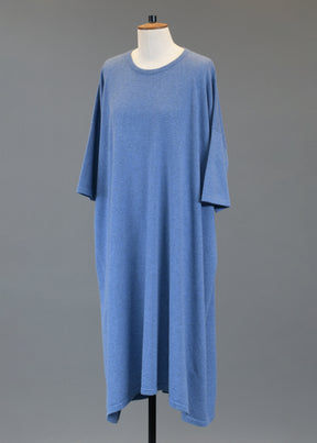 cashmere angle-to-front round neck knit t shirt dress