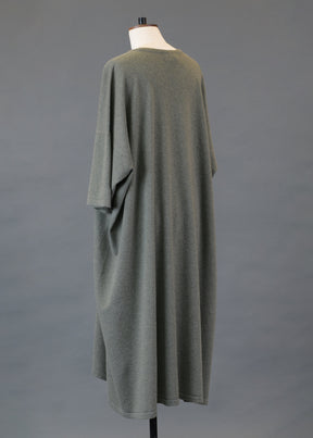 cashmere angle-to-front round neck knit t shirt dress