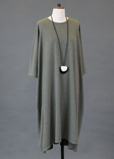 cashmere angle-to-front round neck knit t shirt dress