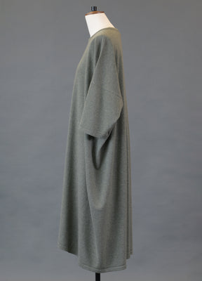 cashmere angle-to-front round neck knit t shirt dress