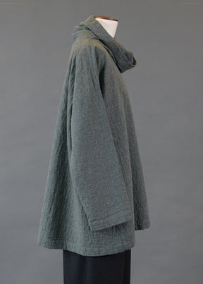 cotton angle-to-front side seam monks top - long