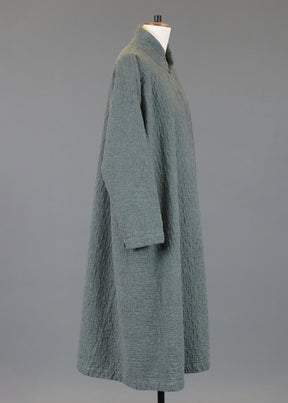 cotton a-line side panelled dress with chinese collar