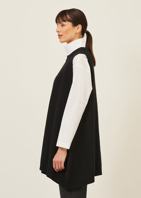 A-line sleeveless round neck sweater - long plus