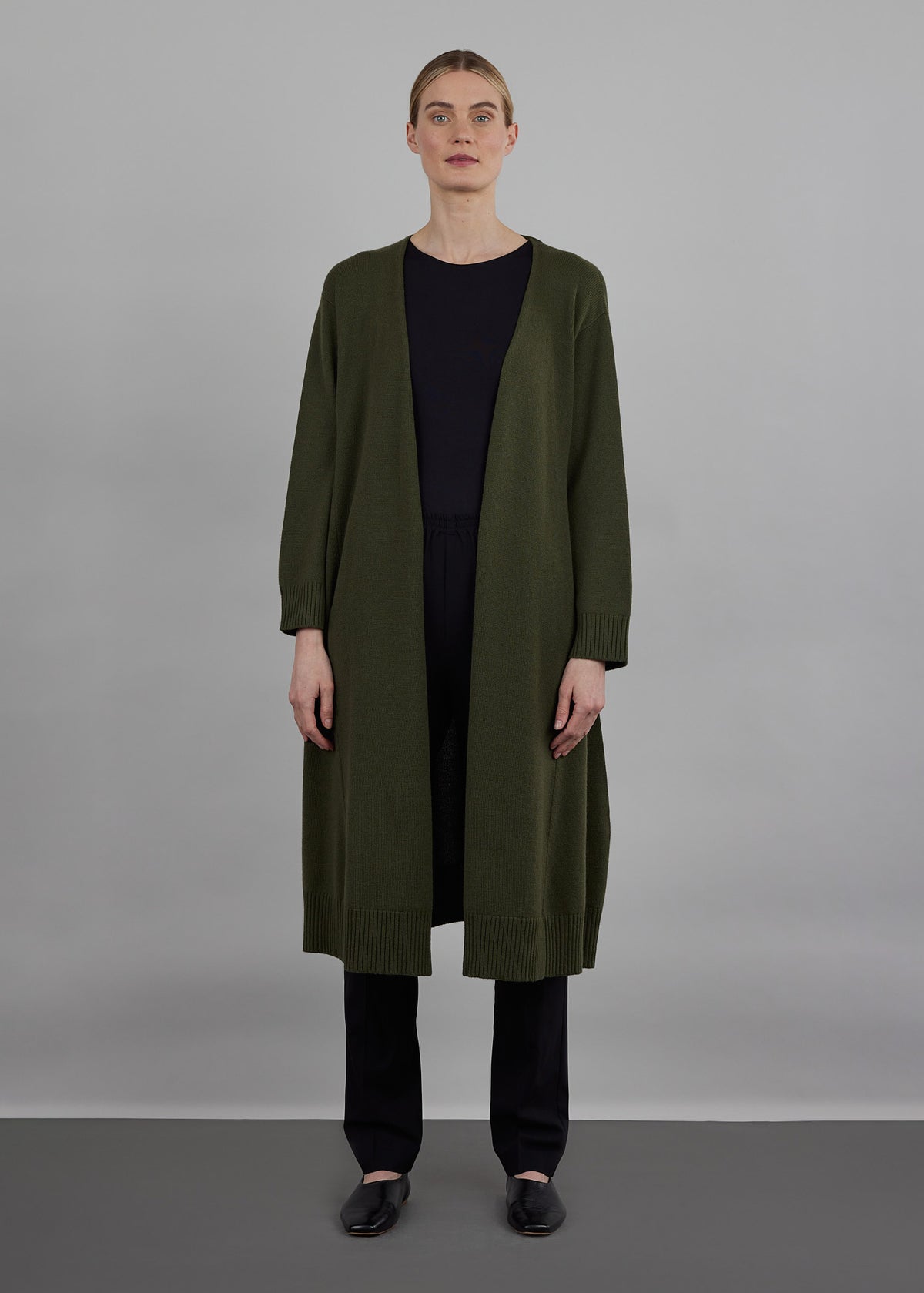 A-line cardigan coat
