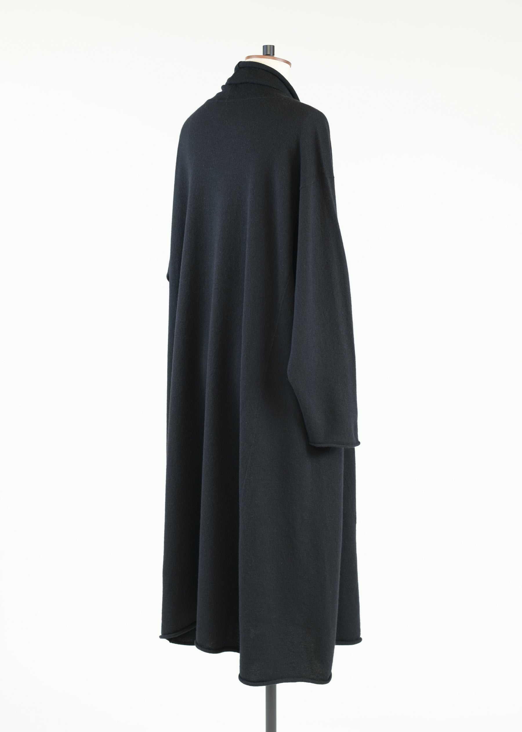 cashmere side panelled a-line scrunch neck knit dress