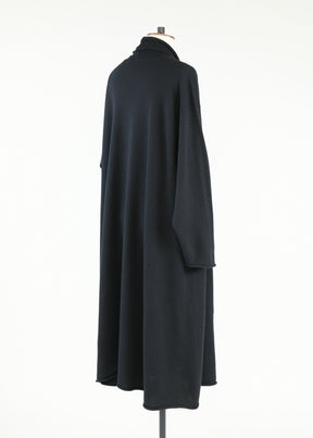 cashmere side panelled a-line scrunch neck knit dress