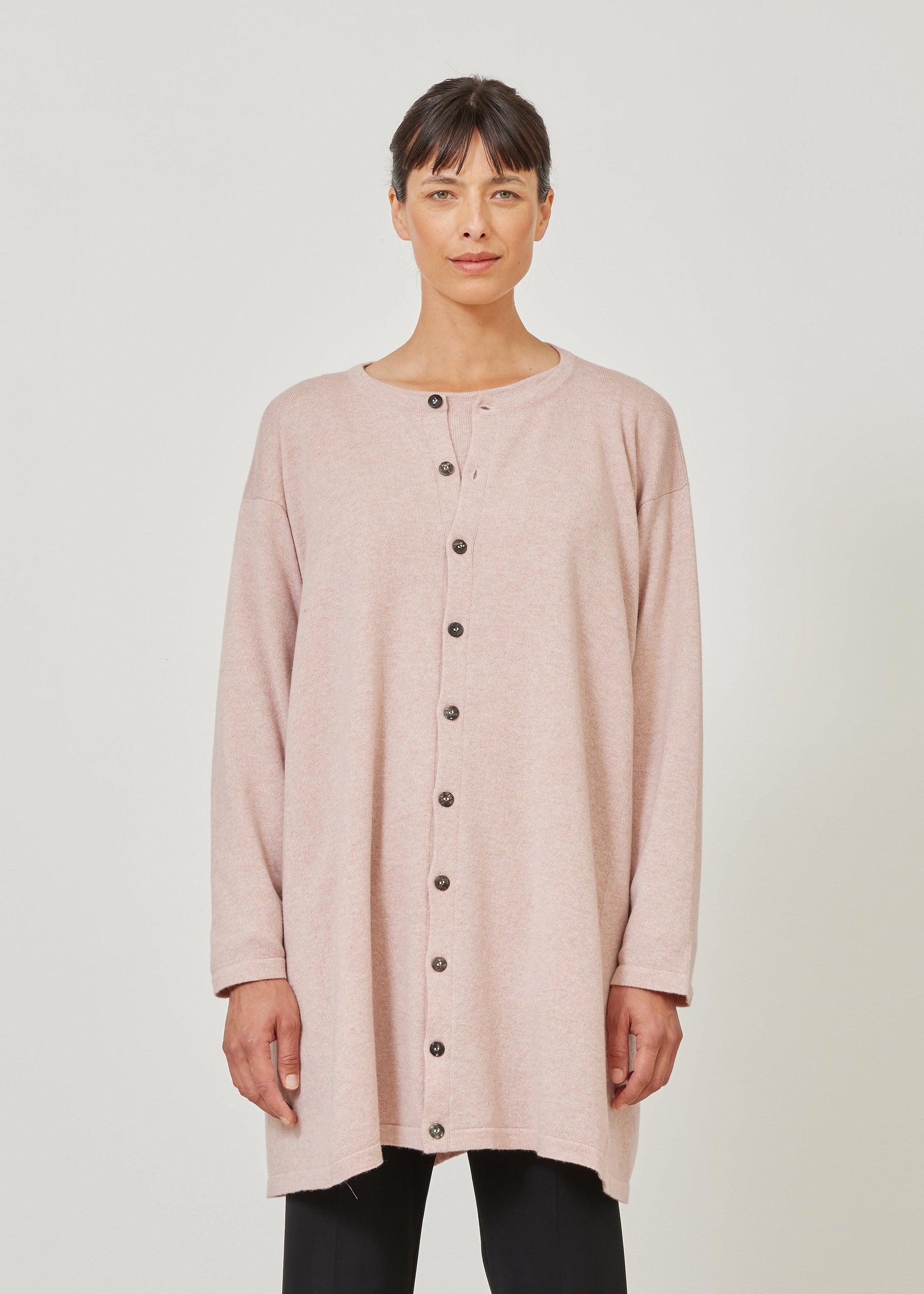 knitted side panelled cardigan - long plus