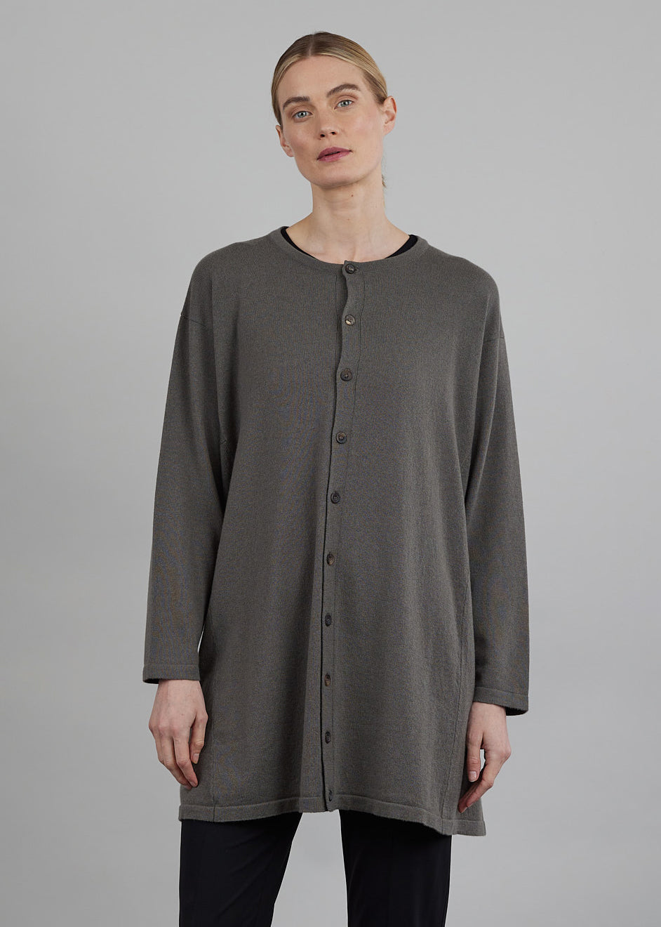 side panelled cardigan - long plus