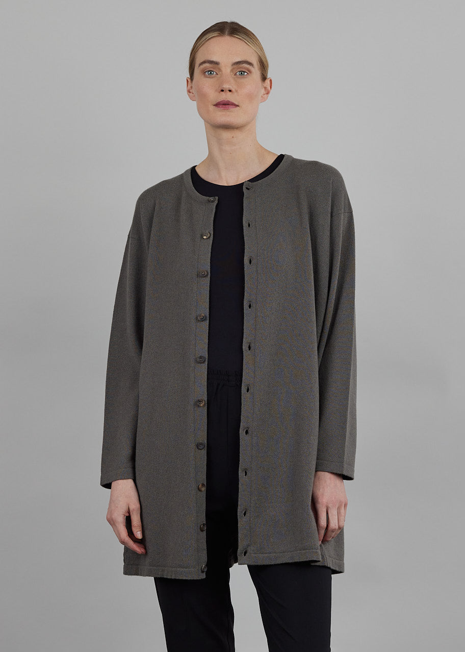 side panelled cardigan - long plus