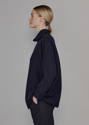 slim sleeve funnel scrunch neck sweater - long