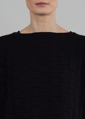 cashmere small square 3/4 sleeve sweater - mid plus