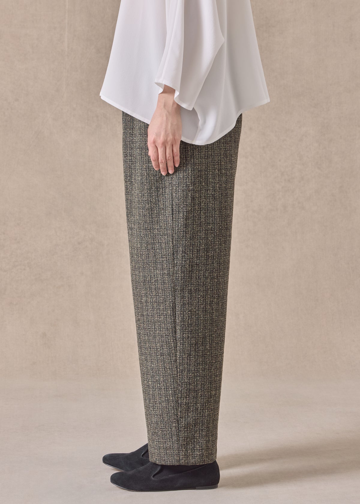 wool silk mix longer japanese trouser