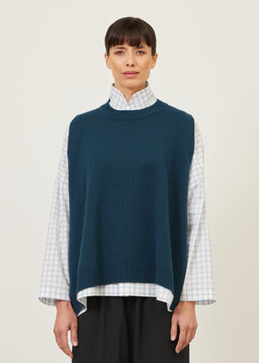 A-line sleeveless round neck sweater - mid plus