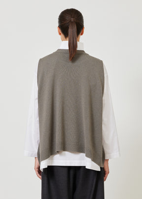 cashmere a-line sleeveless round neck sweater - mid plus