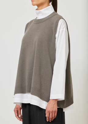 cashmere a-line sleeveless round neck sweater - mid plus
