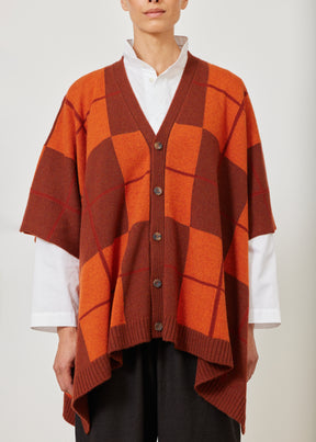 extra wide sleeveless knitted cardigan tabard - long