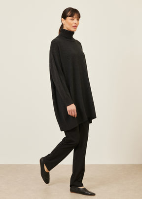 panelled a-line roll neck sweater - long plus