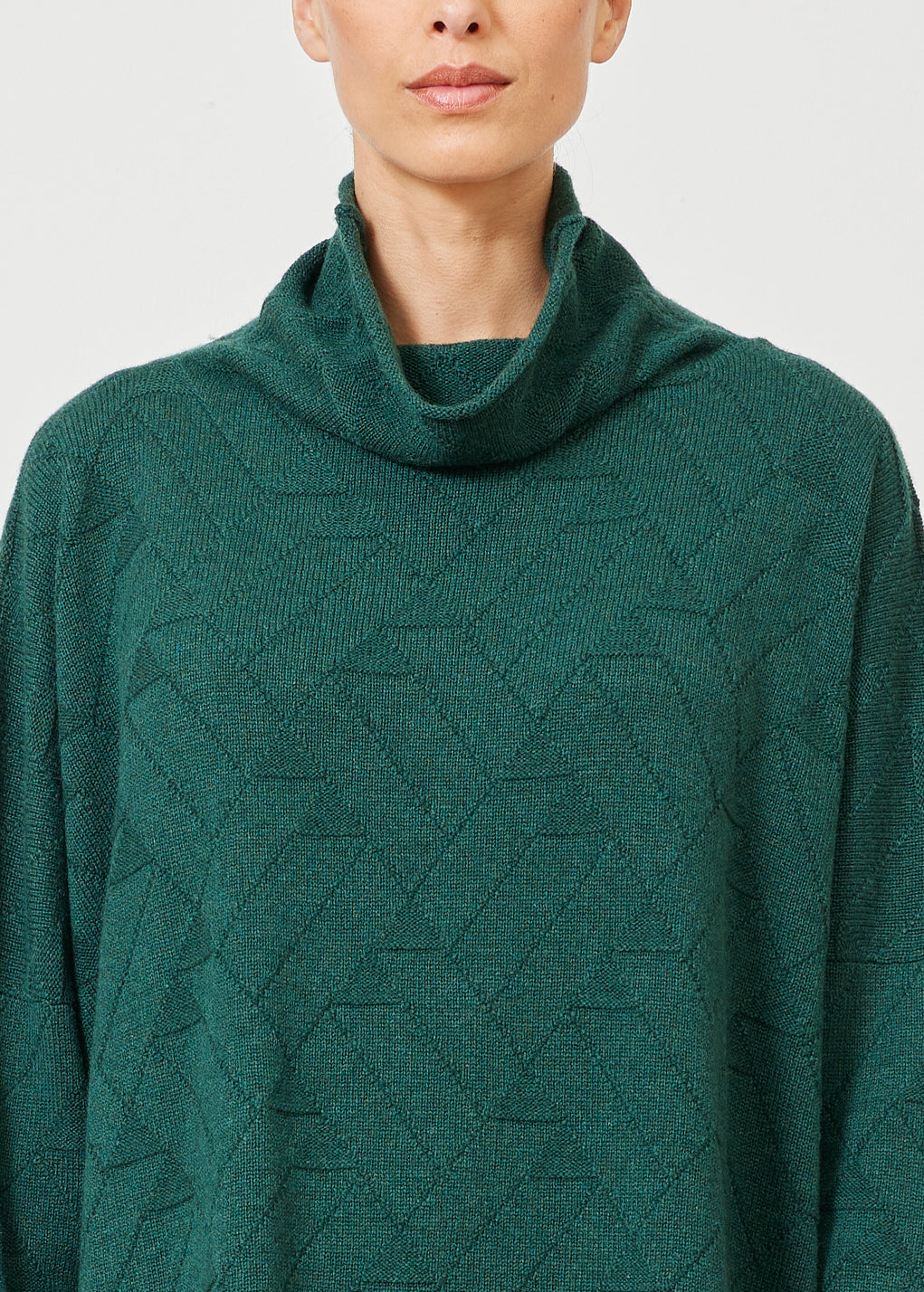 slim sleeve funnel scrunch neck sweater - long