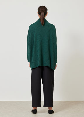 cashmere slim sleeve funnel scrunch neck sweater - long