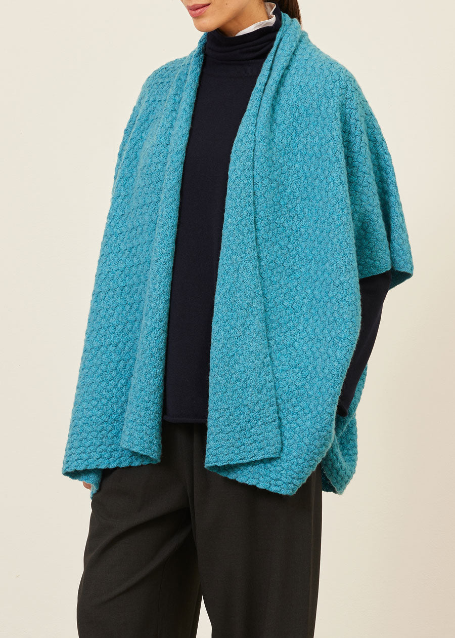 cashmere scrunch shawl collar sleeveless knit cardigan - long plus