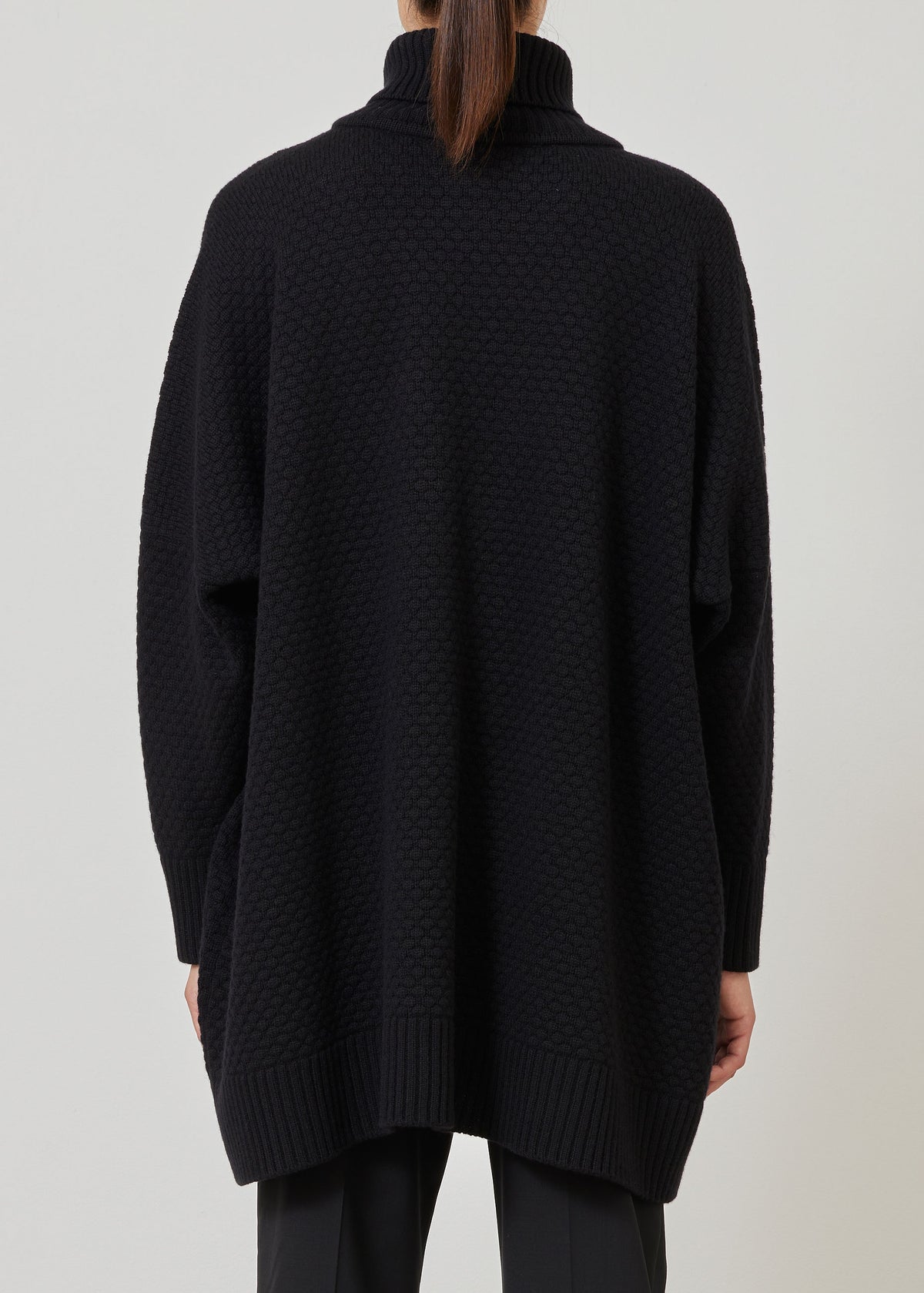 cashmere wide roll neck sweater - long plus